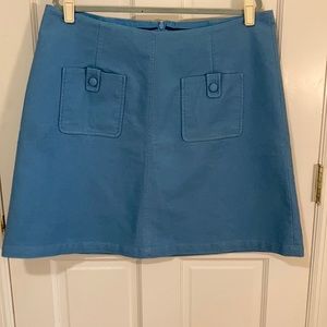 Boden US16L sky blue skirt. Brushed chamois fabric, fully lined, patch pockets
